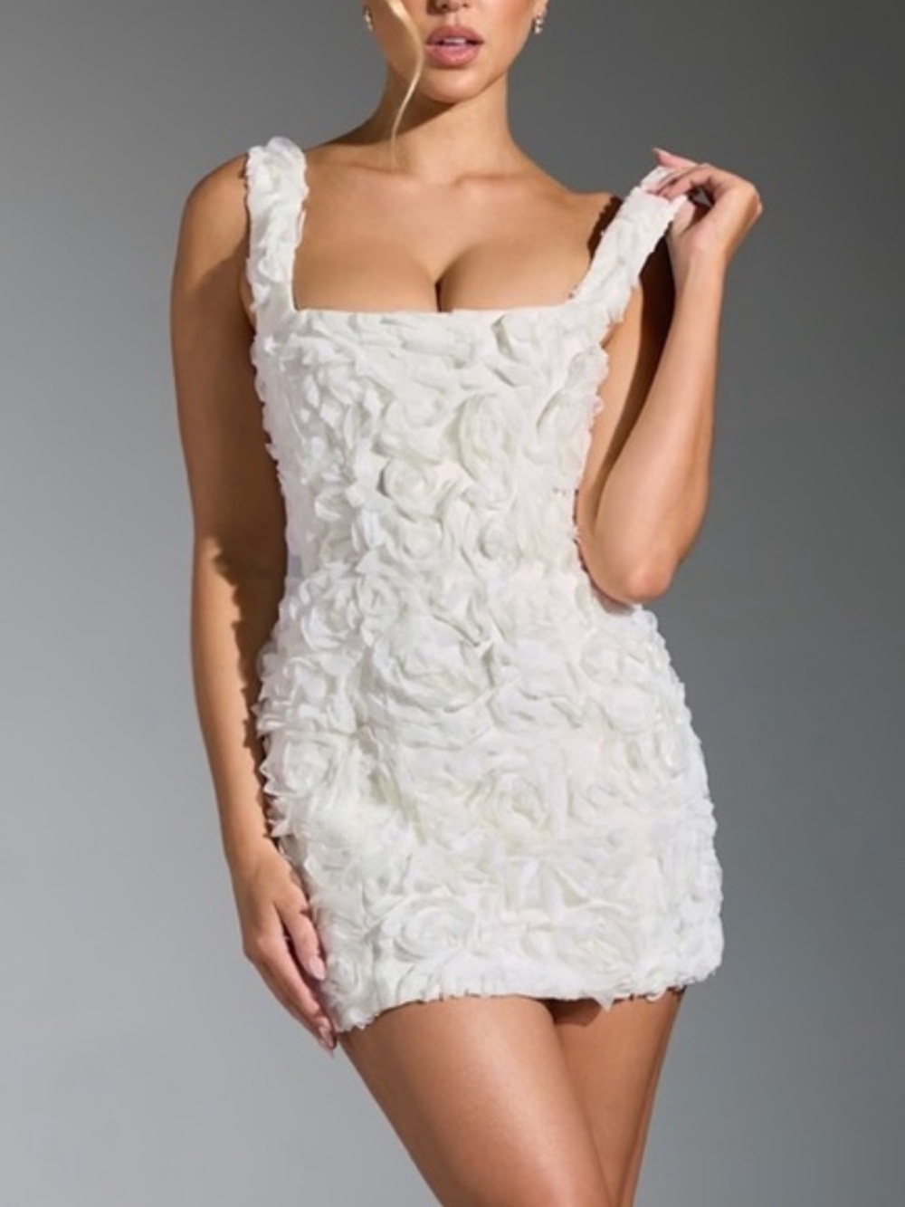 Oh Polly Rosette Croset Back Mini Dress